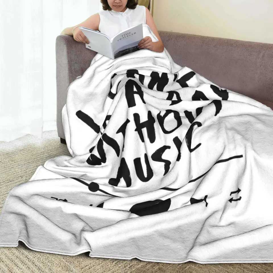 I Cant Go a Day Without Music Lover Quote Blankets Fleece Throw Blanket for Couch Bedding Office Throws Bedspread Quilt C251111