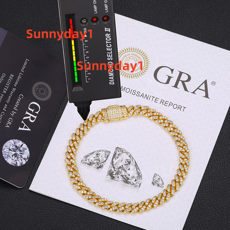 Bling Hip Hop Jewelry 6mm 925 Sterling Silver VVS Moissanite Diamond Thin Iced Out Cuban Link Bracelet for Men Women