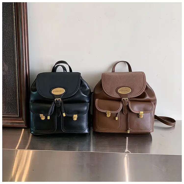 Women's Bags Designer Brand 2024 New High Quality Retro Preppy Style Korean Fashion Backpack for Women Large Capacity Schoolbag Free Shipping