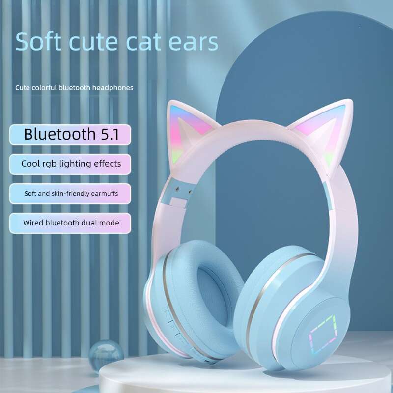 Famous Brand Famous Brand New DR Over Ear Gradient Color Children S Gaming Online Class Call E Sports Wireless Bluetooth Headphones