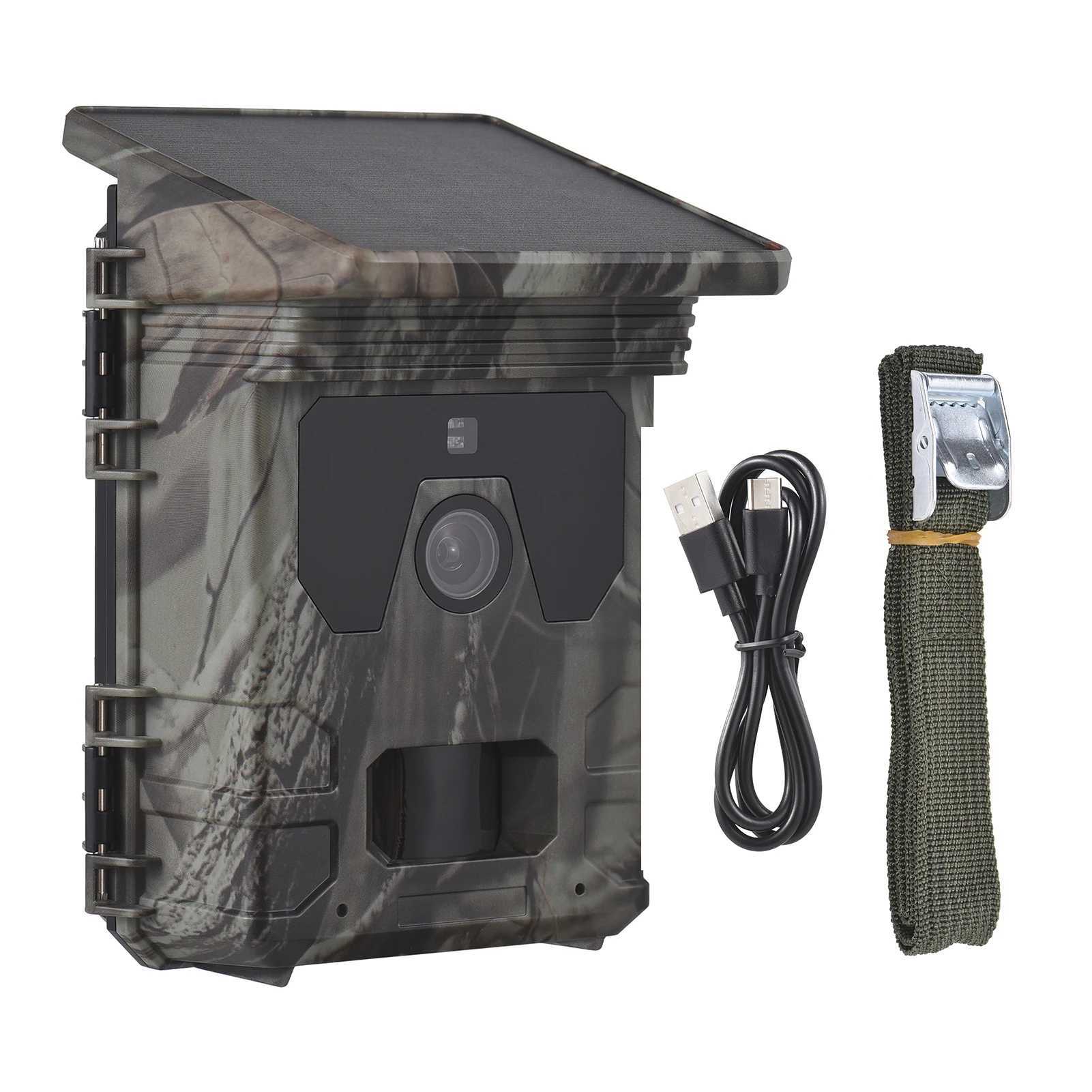 Solar night vision trail camera 50MP 4K hunting camera 0.3s trigger time trail camera for wildlife monitoring and hunting X2504111