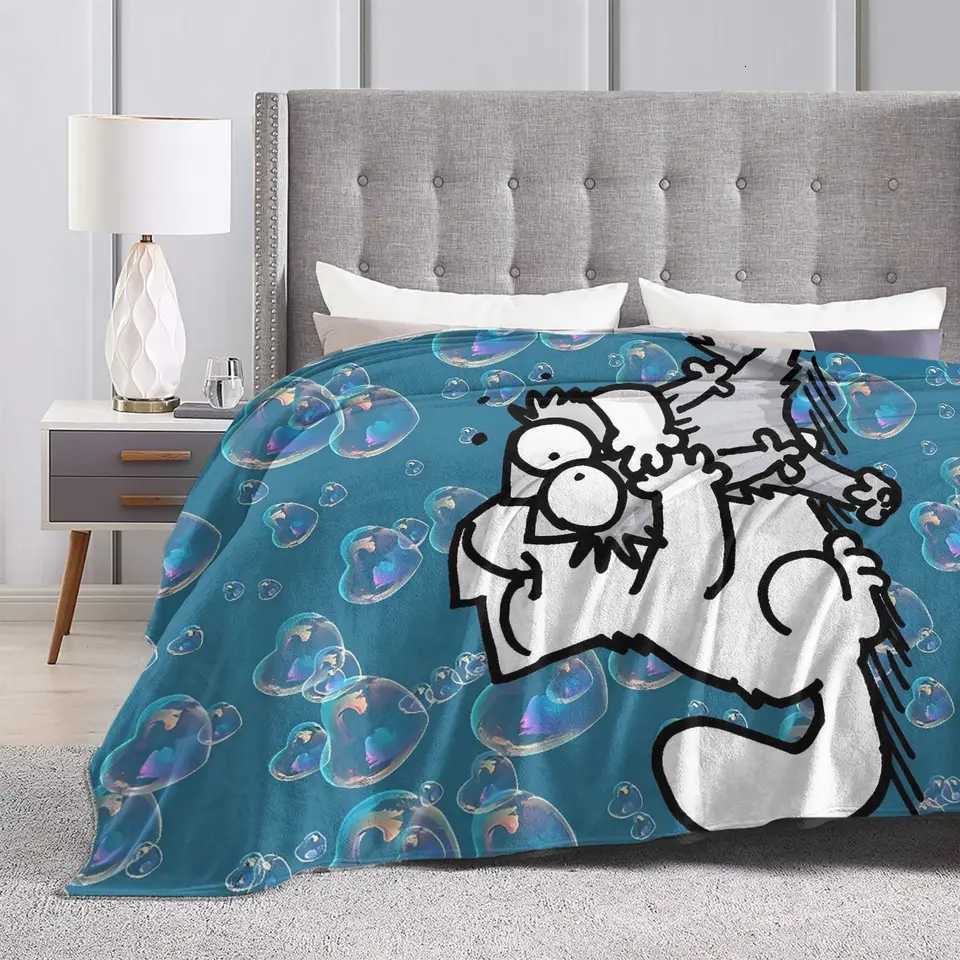 Blanket Simons Cat Blanket s Quty Warm Soft Bedding Throws Winter Children Couch Chair Sofa Bed Fluffy Bedspread C251111