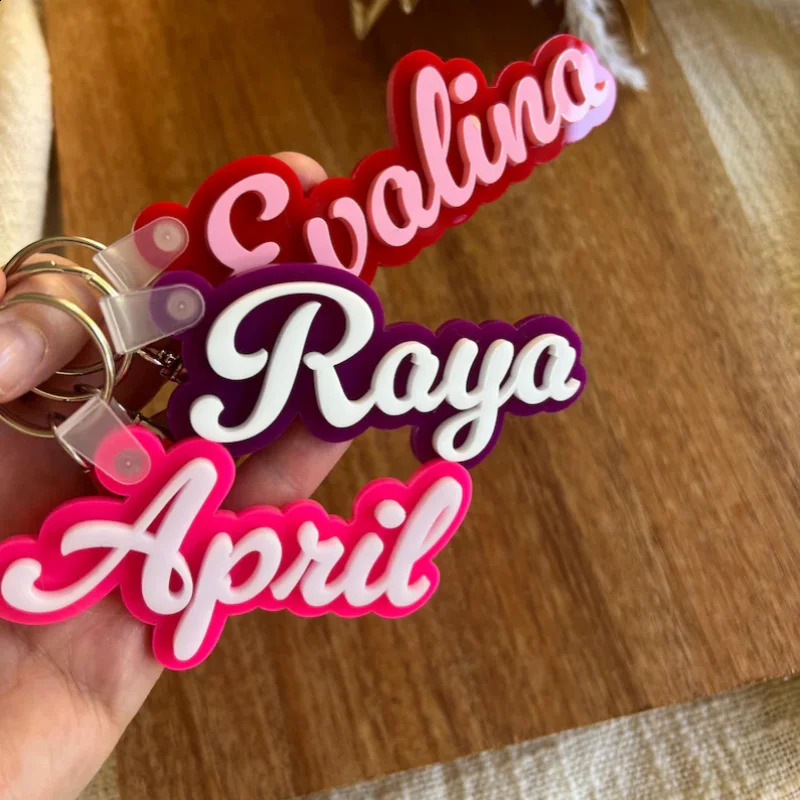 Customized Name Keychain Customized Backpack 3D Name Label Keychain Wedding Gift 250409