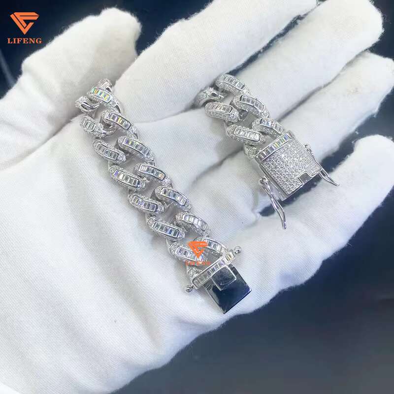Luxury Mens Cuban Chain Bracelet VVS Moissanite High Quality Sterling Gold Latest Design Passes Diamond Test Custom Hip Hop