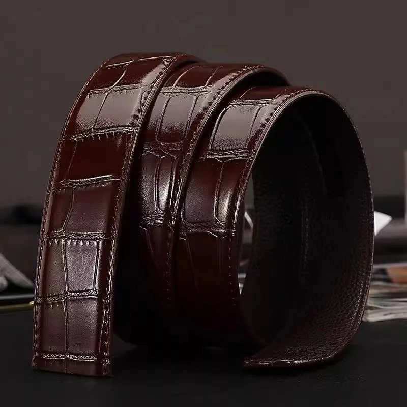 Top pattern automatic buckle belts genuine leather belts top fashion business belts pure cowhide men belt 251031