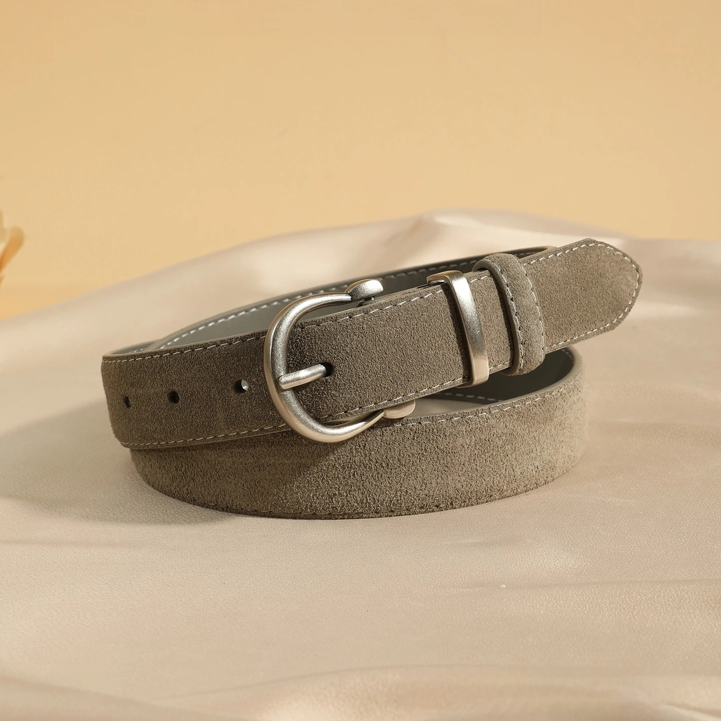 Fashion Suede Leather Belt for Women Adjustable Stylish Belts with Vintage Alloy Buckle Waistband for Jeans and Dress 251110