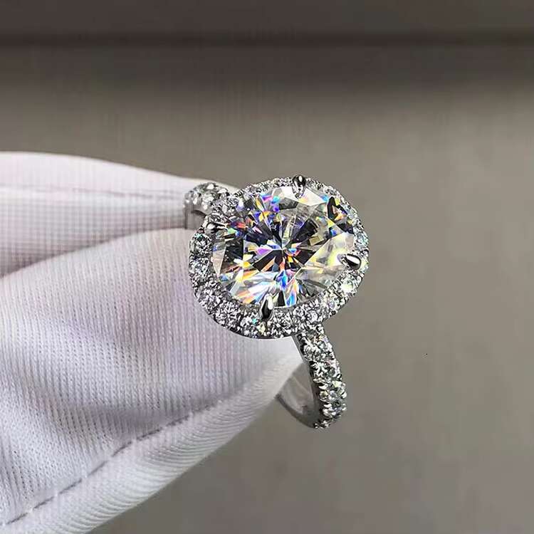 Custom Classic 18K Solid Gold With 2-4ct Oval Cut Forever Moissanite Diamond Ring Jewelry Woman