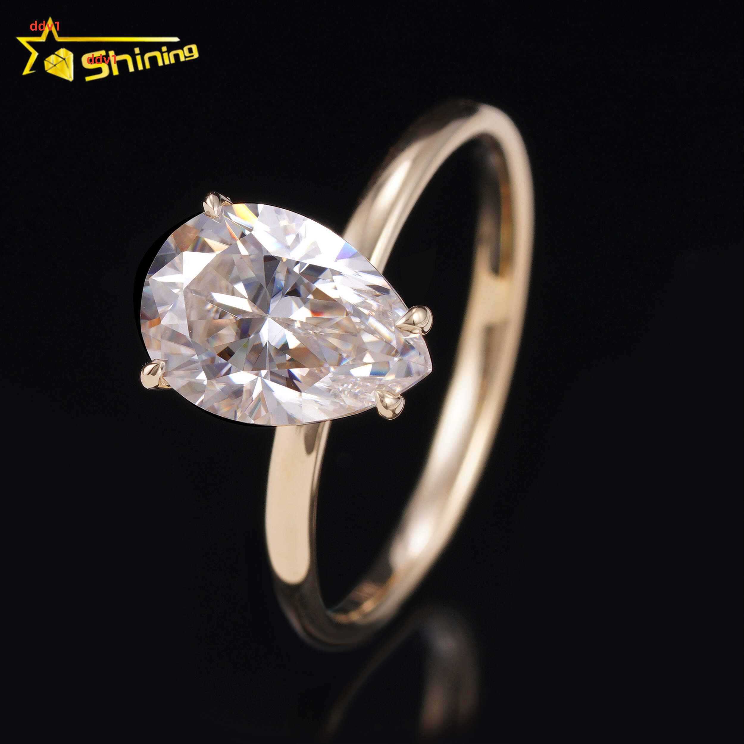 Pass Diamond Tester 14K Solid Gold Moissanite Engagment Ring Custom Women Diamond Wedding Rings