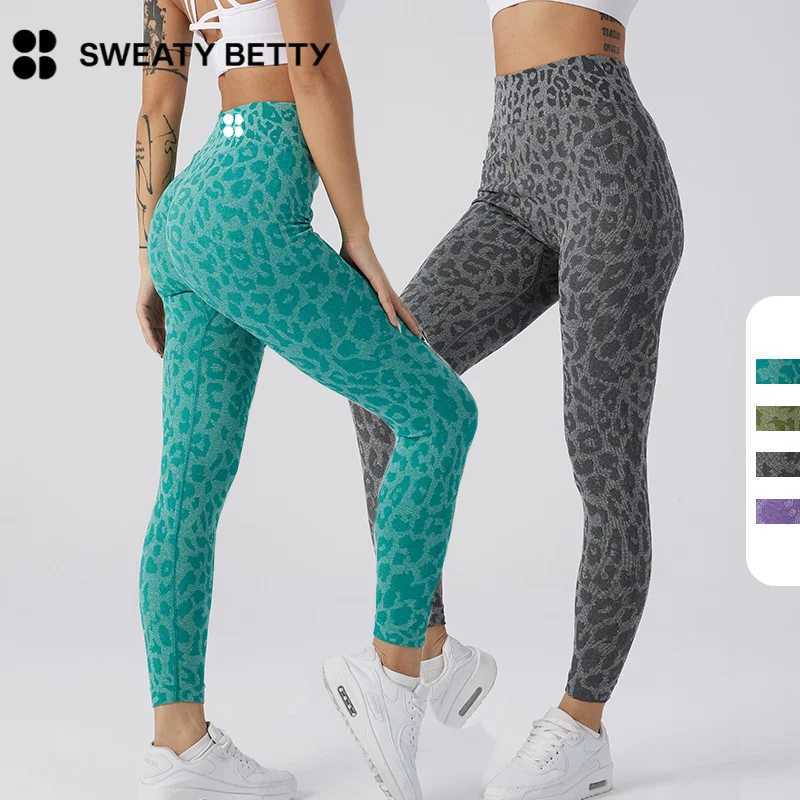 Sweaty Betty Womens Peach Hip Fitness Pants Leopard Pattern Nine Cent Running Tights Hip Lifting Exercise Seamless Pants C251111