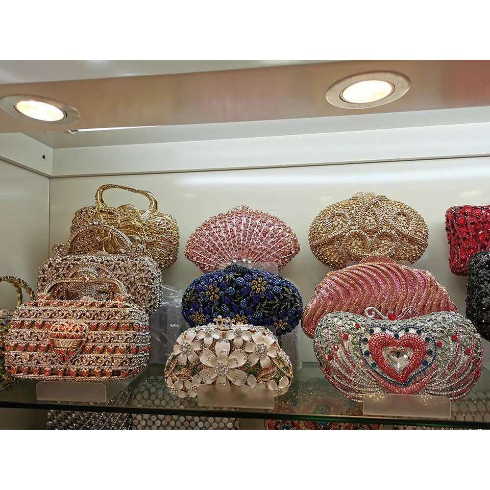 XUYUAN Wer Clutch Purse For Women Wedding Party Rhie Sequin Bags Golden High Quality Elegant Evening Bag
