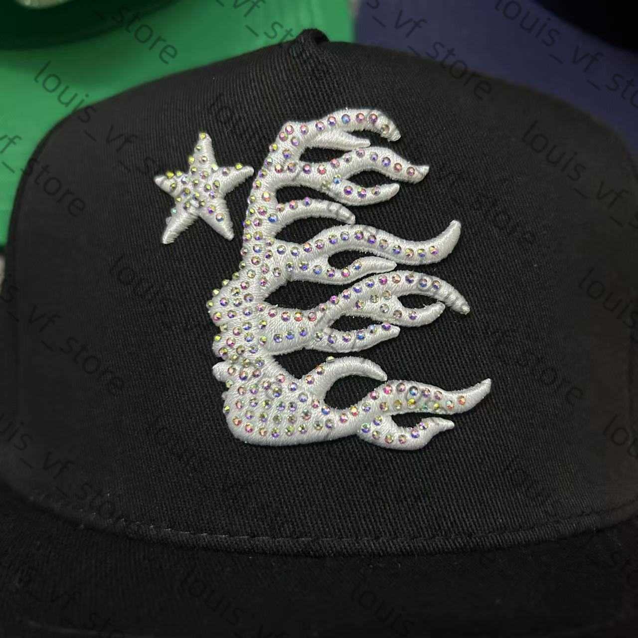 Trendy Embroidered Hot Diamond Baseball Hat Sun Flat H250411