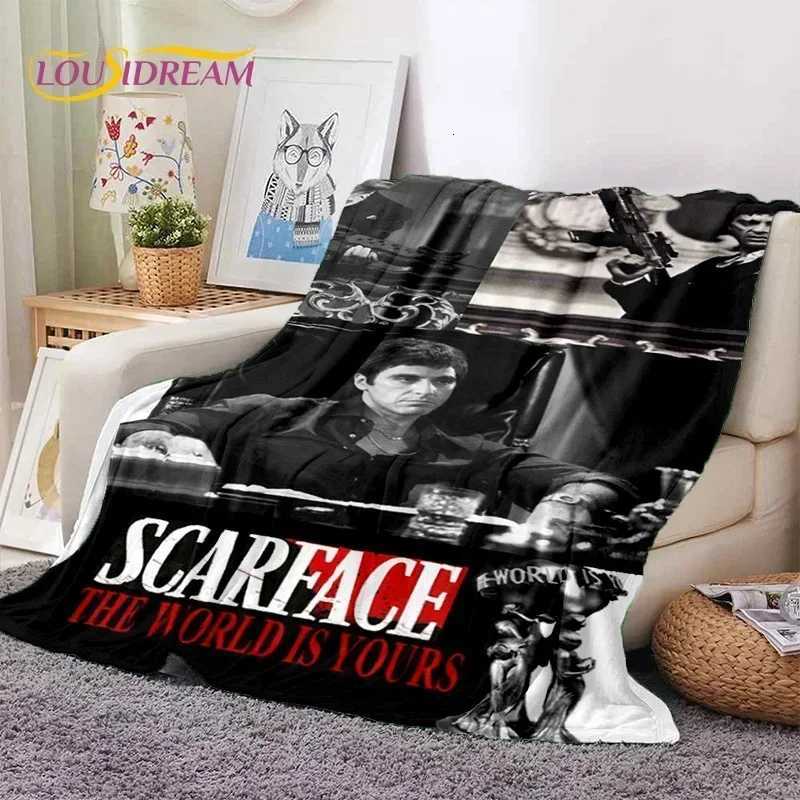 Scarface Tony Montana D Print Movie Flannel Throw Blanket for Bed Sofa Picnic Outdoor Leisure Gift C251111