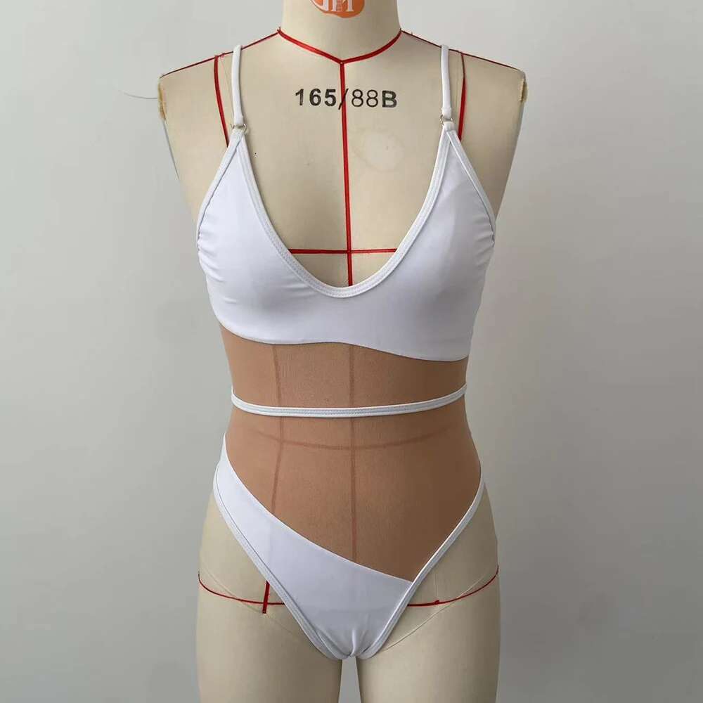 BEACHCICI Swimwear for Women Bikini Sexy Women's Beach Bikni Holiday Plain Swimsuits Solid Color with Perspective Eet