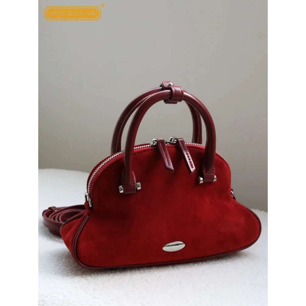 Designer Women Sheep Suede Genuine Leather Fashion Shell Bag Casual Ladies Sweet Tote Handbag Crossbody Single Shoulder Bags