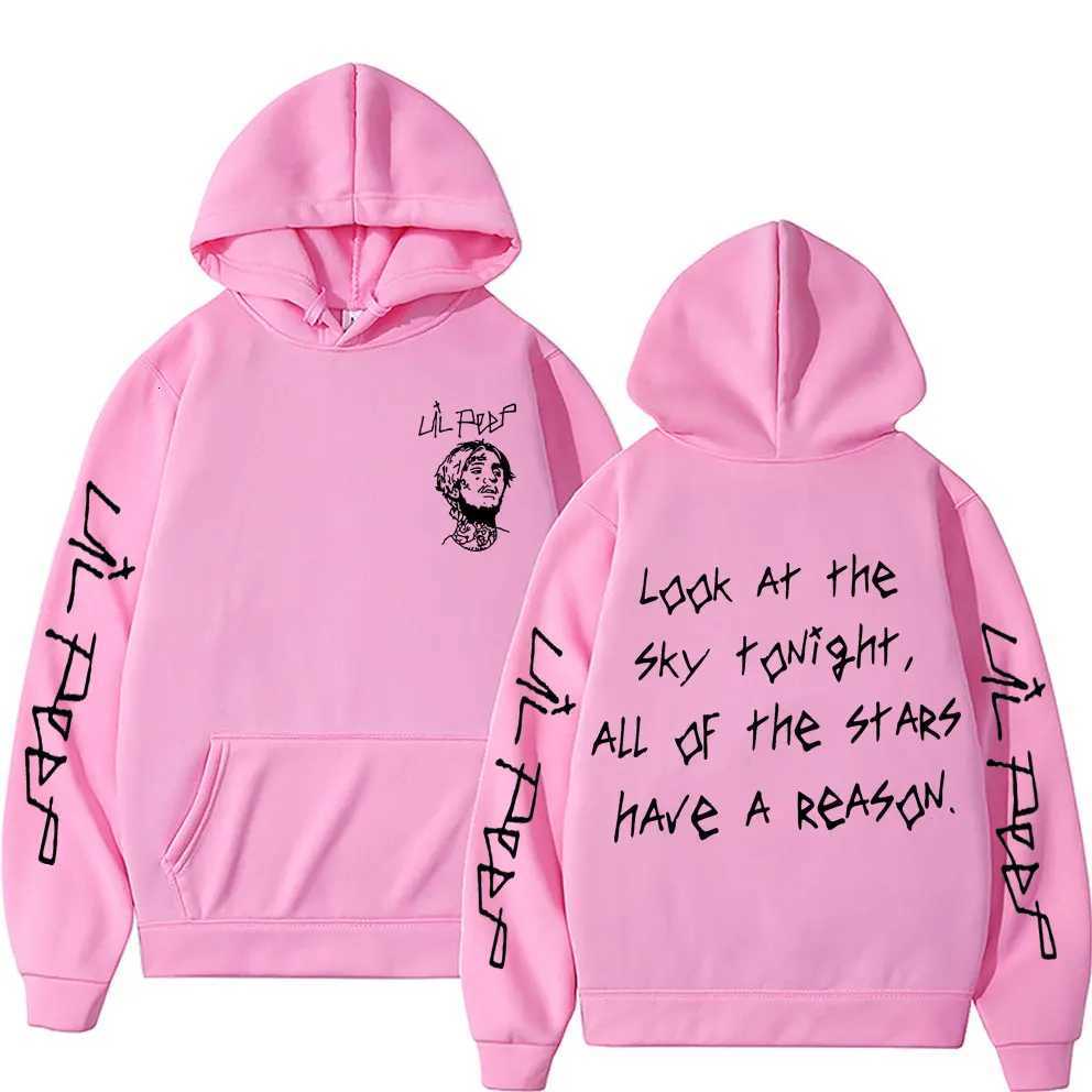 Rapper Lil Peep Look At The Sky Tonight All of The Stars Have A Reason Print Hoodie Men Women Hip Hop Oversized Hoody Sweatshirt M251111