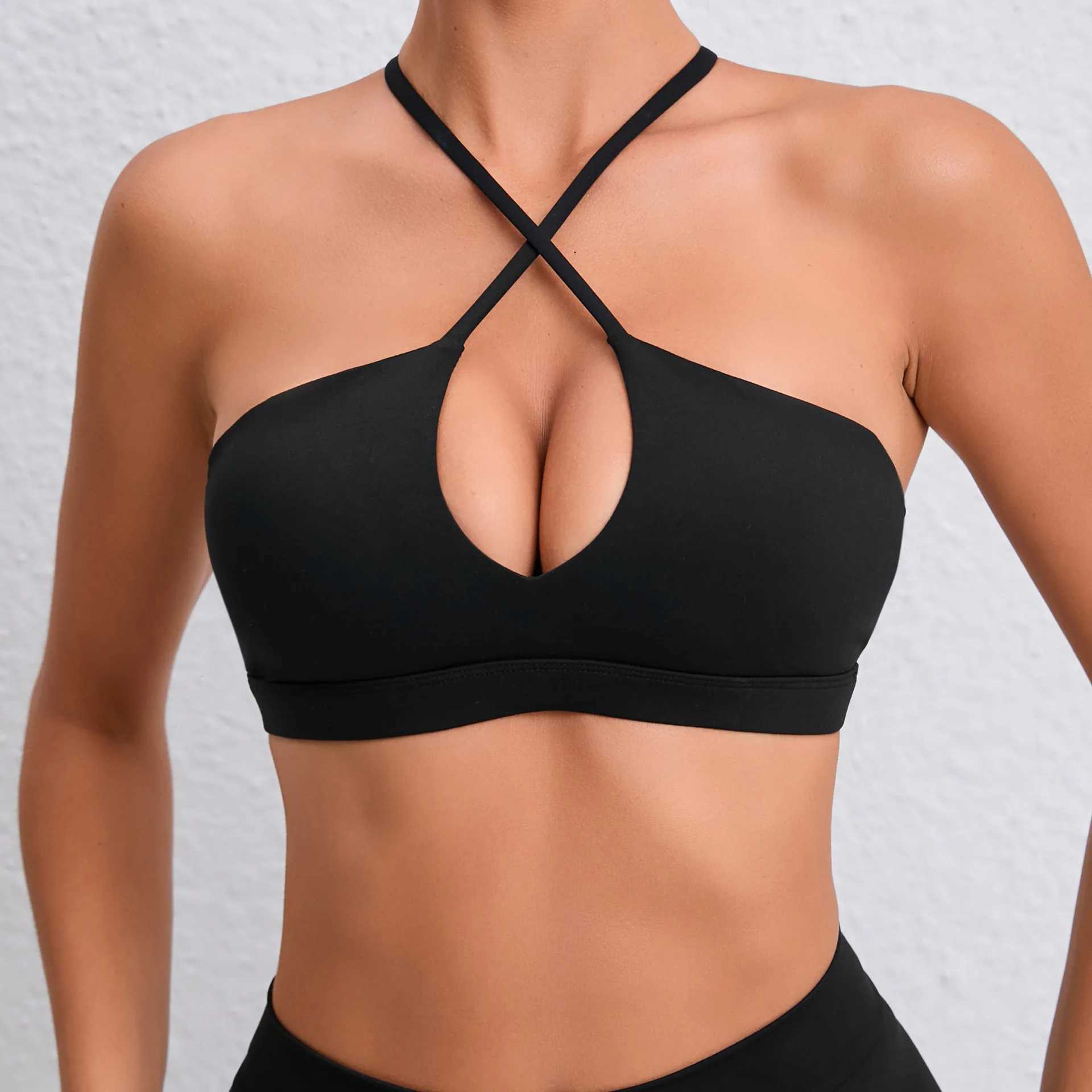 Solid Tight Sports Bras for Women 2025 Womens Fitness Underwear Sweaters Women Gym Push Up Female Crop Tops Yoga ClothesW250411