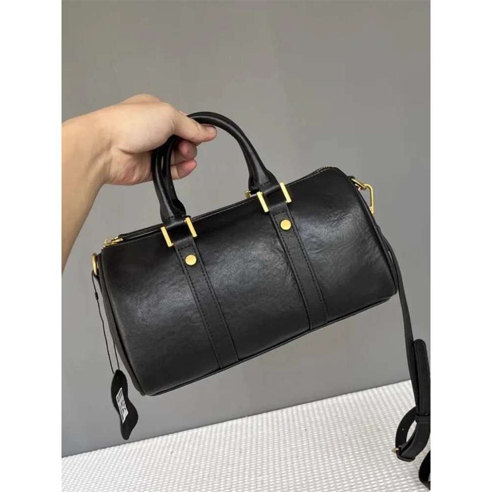 Designer Bag Retro Women Cowskin Genuine Leather Fashion Tote Handbag Solid Color Boston Bag Office Ladies Single Shoulder Crossbody Bags