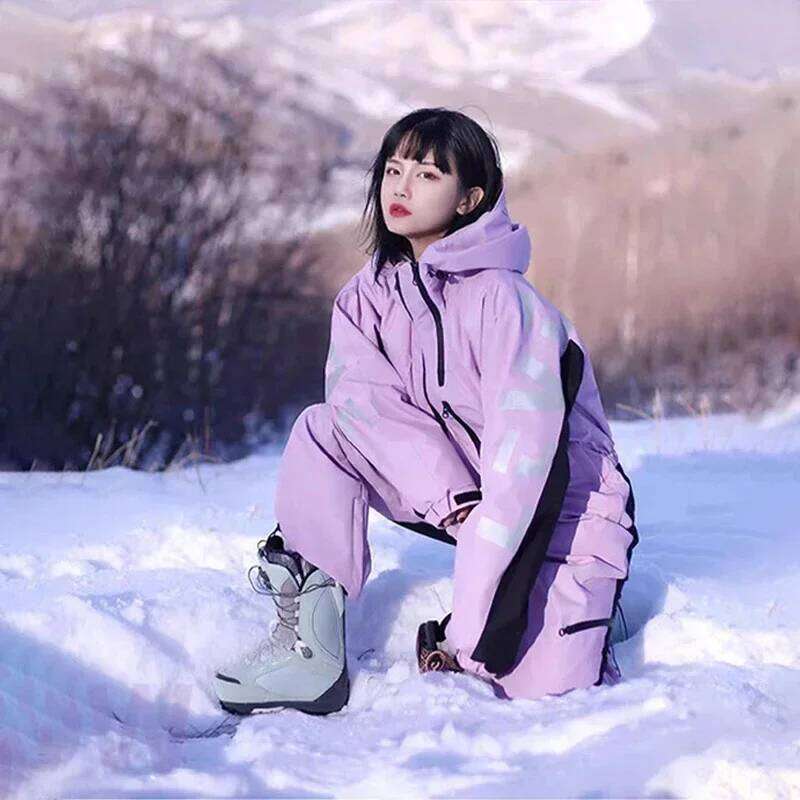 Ski One Piece Suits Sport Hooded Women Outdoor Jumpsuits Mountain Windproof Snowboard Tracksuit Clothes Skiing Snowsuit