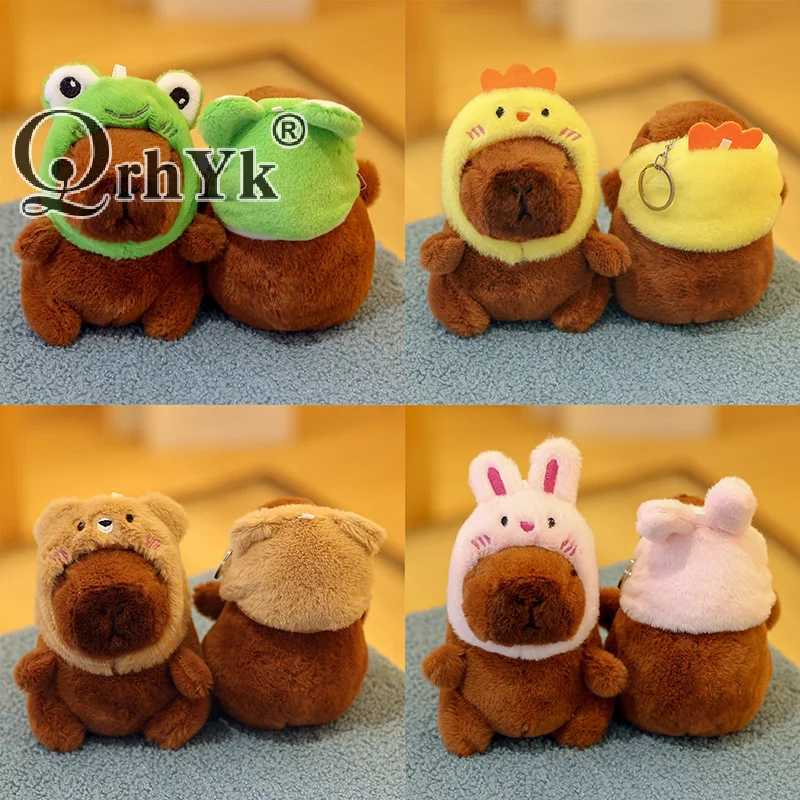 Cartoon Capybara Plush Keychain Bag Pendant Hanging Decoration Cute Stuffed Doll Desktop Toy Decoration Car Keychain Childrens Gift W250411