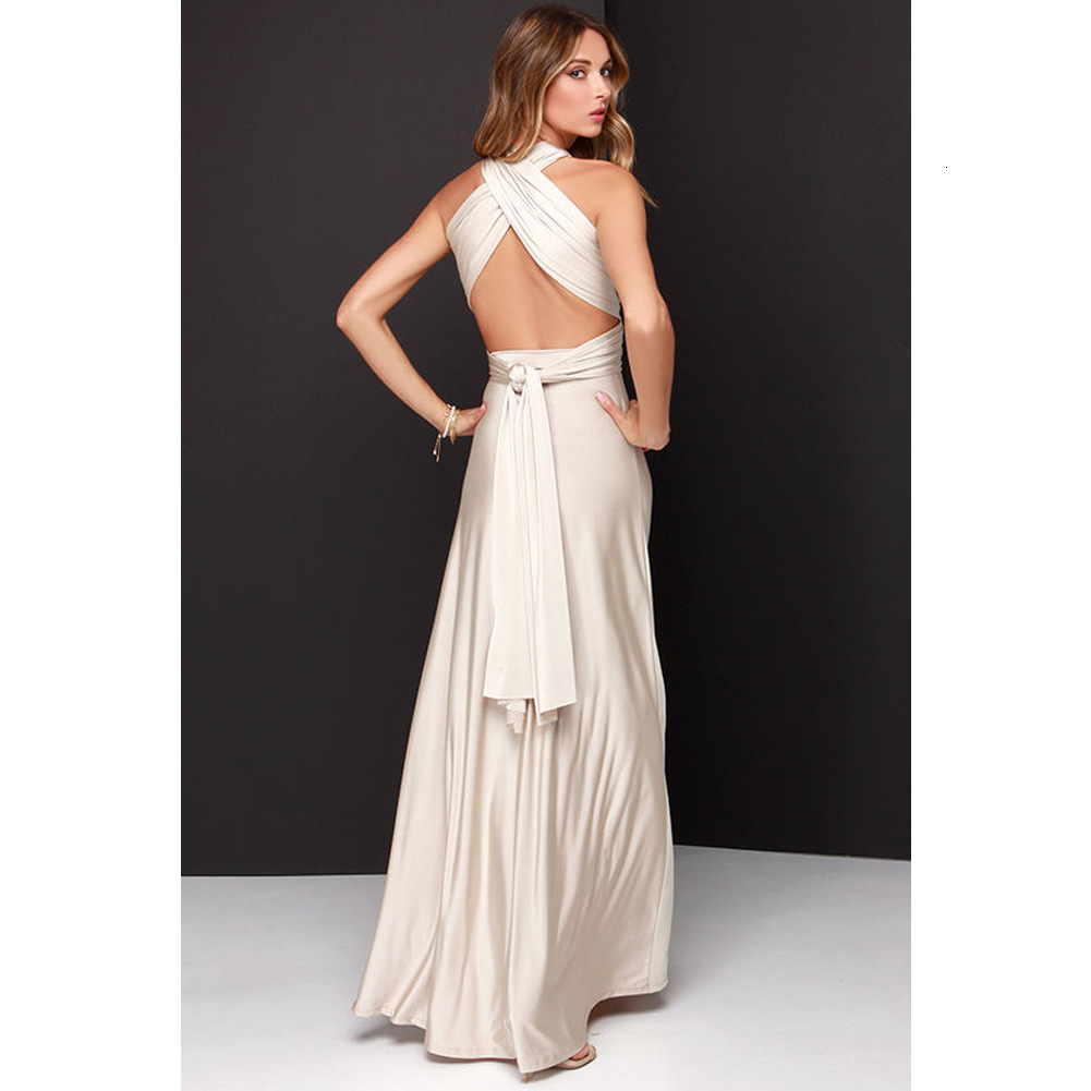 Cross back sexy strapping long dress