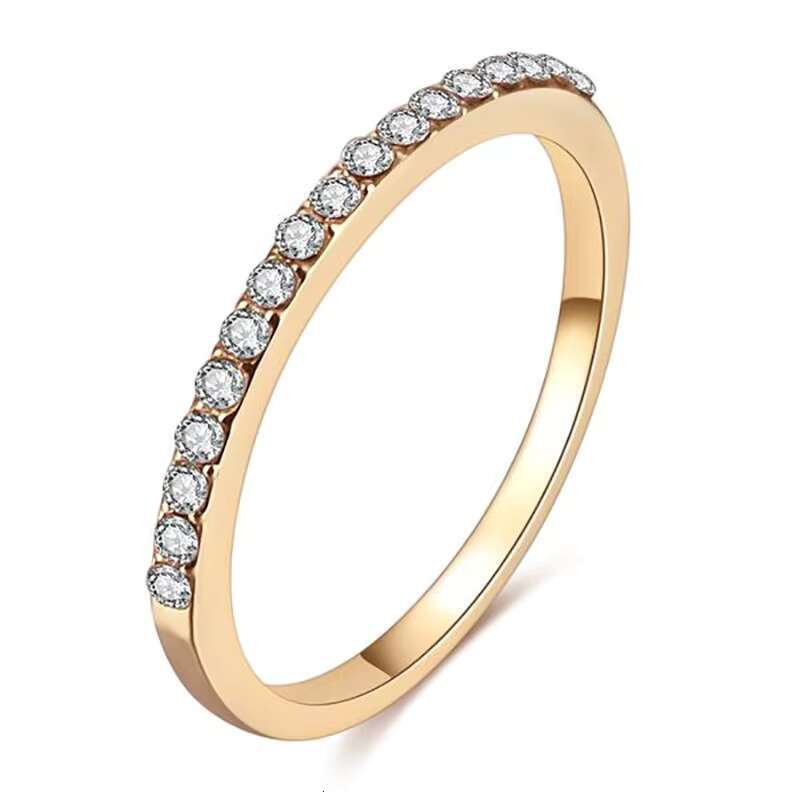 Fashionable and Versatile Minimalist Womens Micro Inlaid Zircon Ring