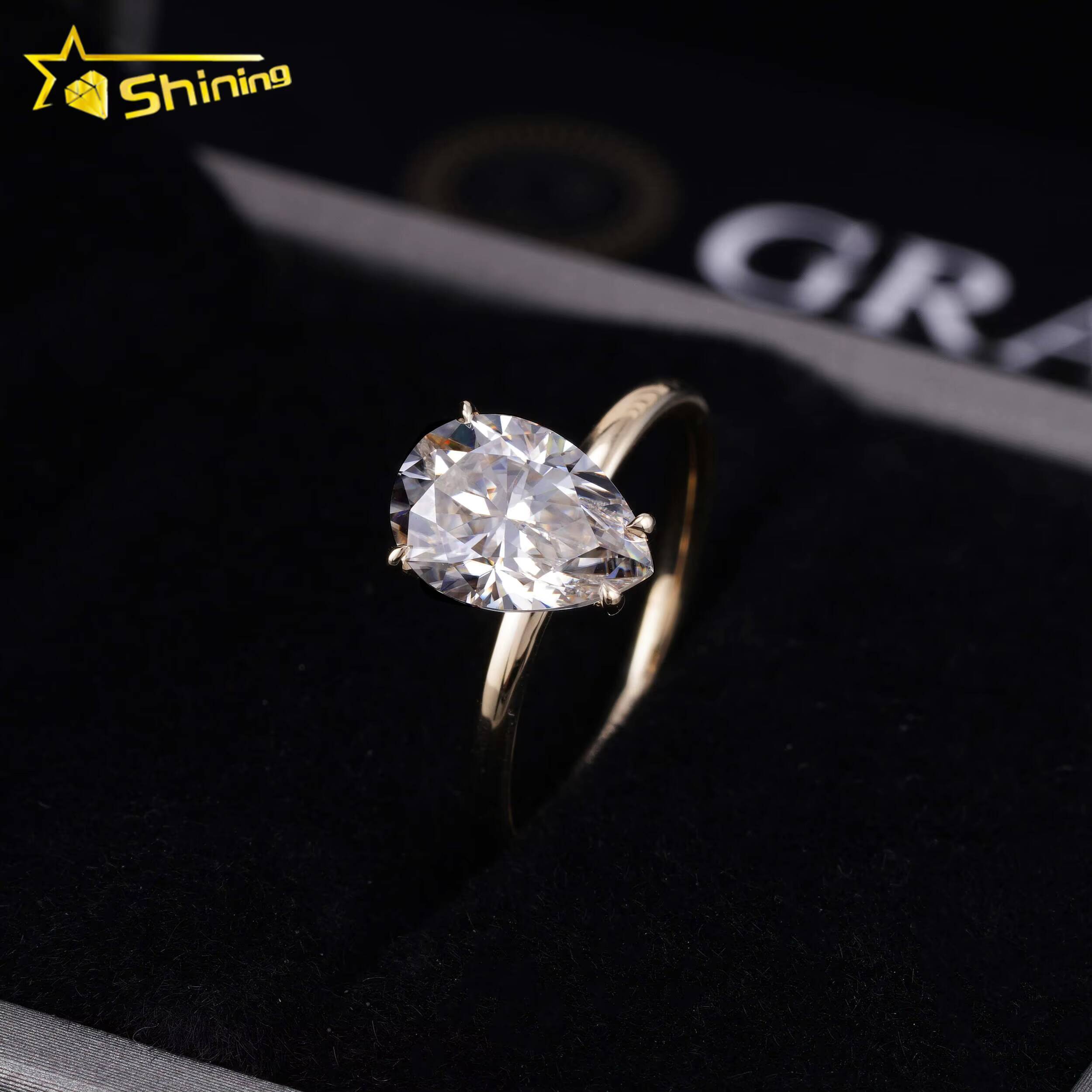 Pass Diamond Tester 14K Solid Gold Moissanite Engagment Ring Custom Women Diamond Wedding Rings