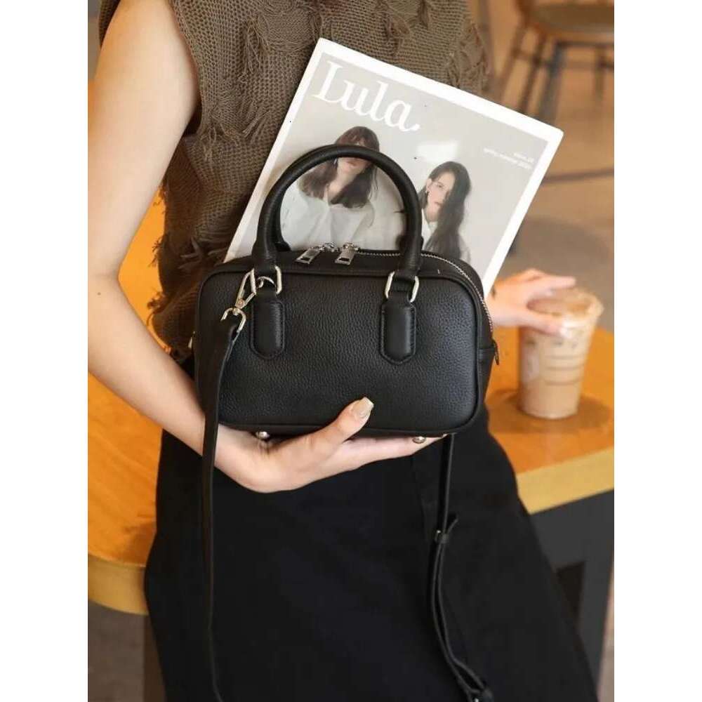 Designer Bag Women Fashion Cowskin Genuine Leather Boston Bag Solid Color Designer Single Shoulder Crossbody Bags Office Ladies Tote Handbag