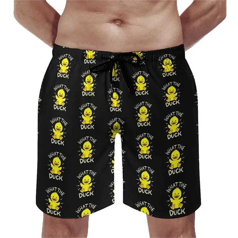 New 3D printed cute animal yellow duck beach shorts for summer suitable for men children fun streetwear swimming trunks fashionable cool shortsW250410
