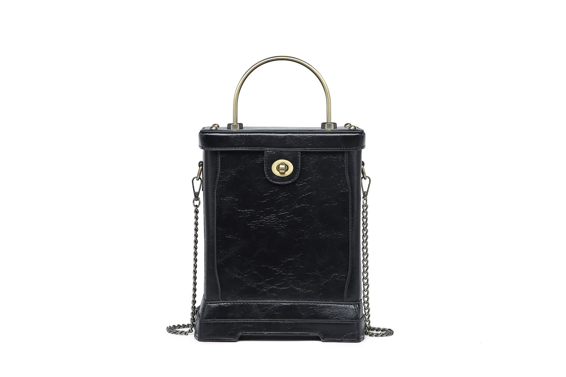 Luxury Bag Designer Bag New Creative Irregular Women's Bag Retro Personalized Top-handle Crossbody Bag with Real Clock Square Bag with Lock Trend