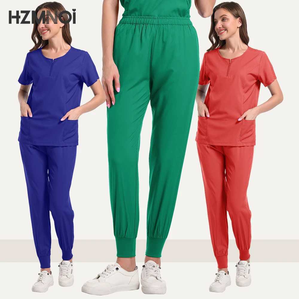 Multicolor Beautician Workwear Solid Color Lab Work Clothes Medical Nursing Uniforms Clinic Scrubs Sets Nurse Uniforms X250410