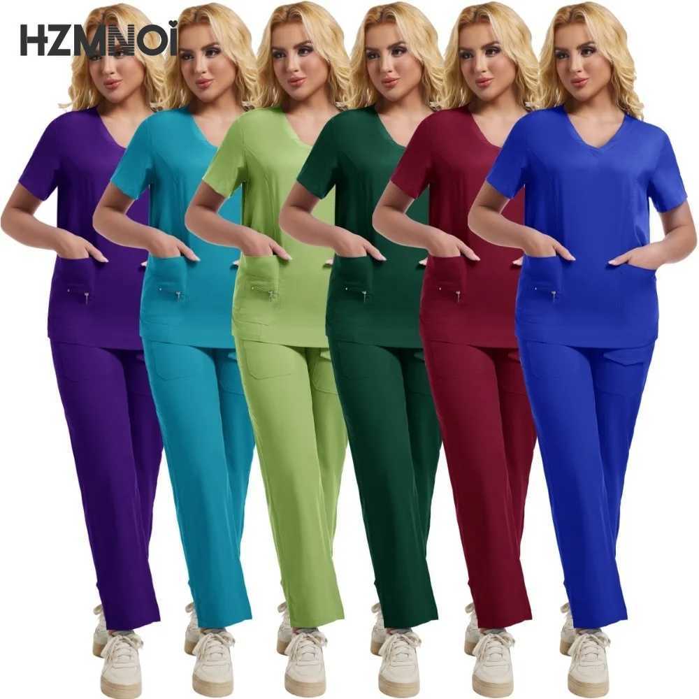 Multicolor Medical Uniforms Women Hospital Surgical Nurse Scrubs Set Nurses Accessories Dental Clinic Beauty Sn Soft Workwear X250410