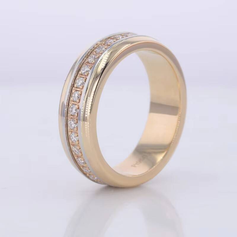 10K Lab Grown Diamonds Men Ring DEF VS HPHT CVD Man Made Diamonds 6MM Wedding Band for Party Wedding - view 3