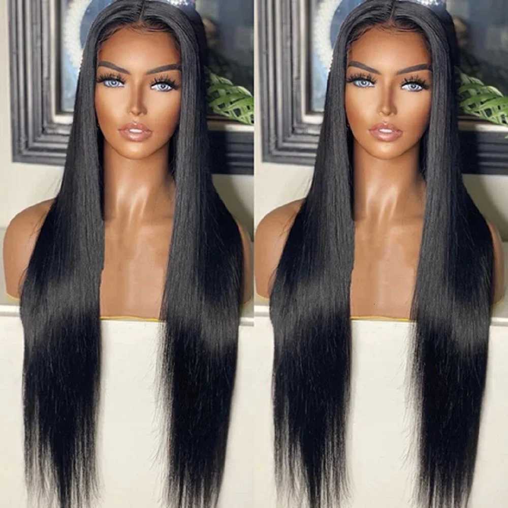 Glueless Bone Straight 13x4 Lace Frontal Human Hair Wigs For Women Pre Plucked Peruvian 4x4 Transparent Lace Closure WigsT251111