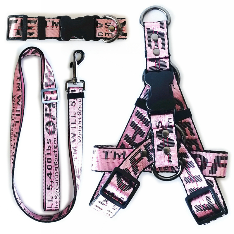 2025 new Adjustable Soft Nylon No-Pull Dog Harness for Small to Medium Dogs - Pink