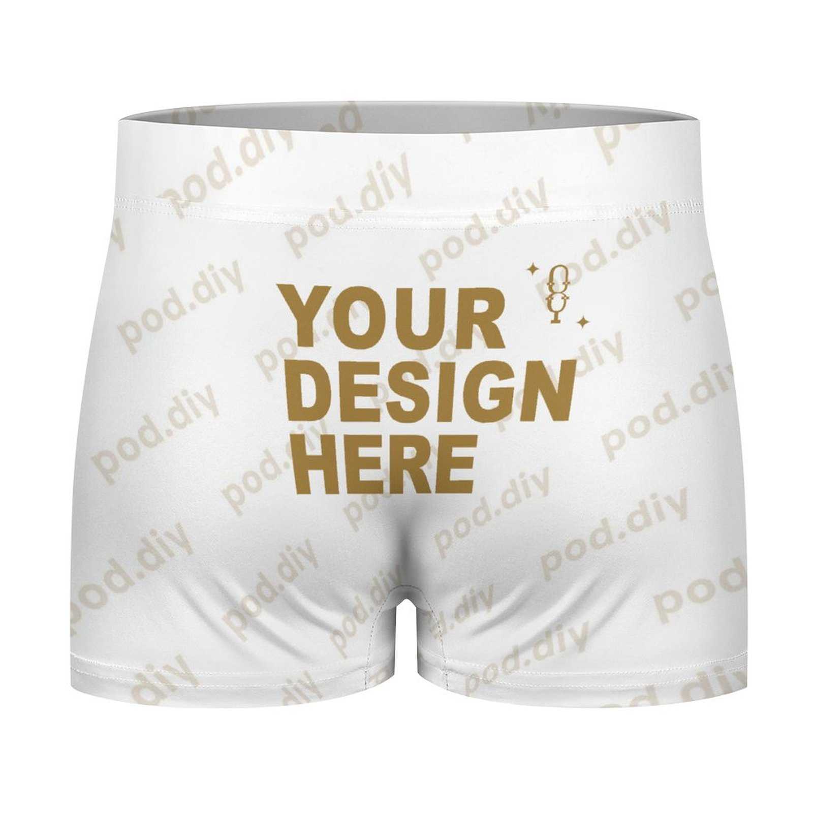 POD.DIY Men's Boxer Briefs Comfortable And Stylish Fitness And Sports Underwear Custom Letter Print Waistband Underwear