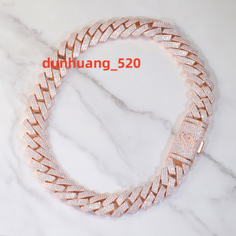 Custom Miami 10k 14k Gold Plated Hip Hop Jewelry Moissanite Silver Cuban Link Chain for Bracelet/necklace
