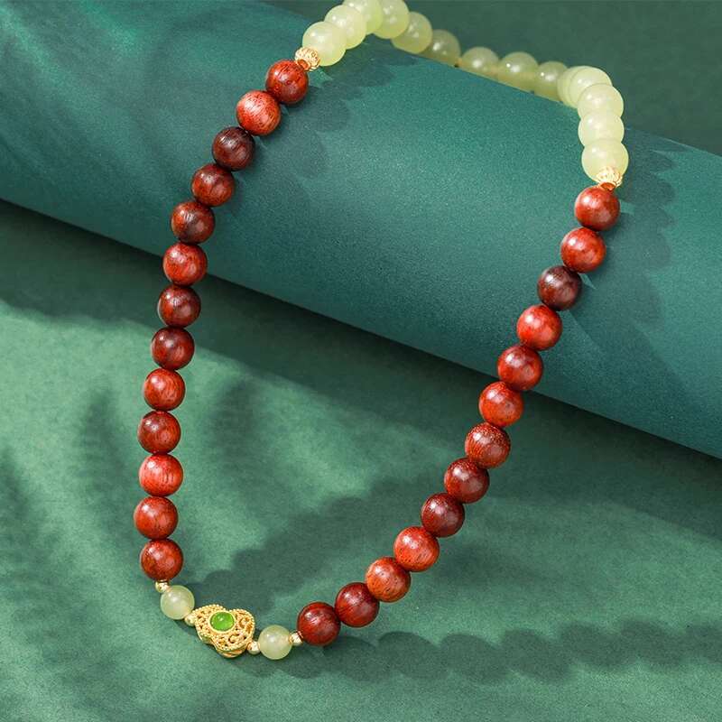 Natural Hetian Small Leaf Rosewood Beads Bracelets Couples Gift Hand String Women's Hotan Jade Beading Accessories