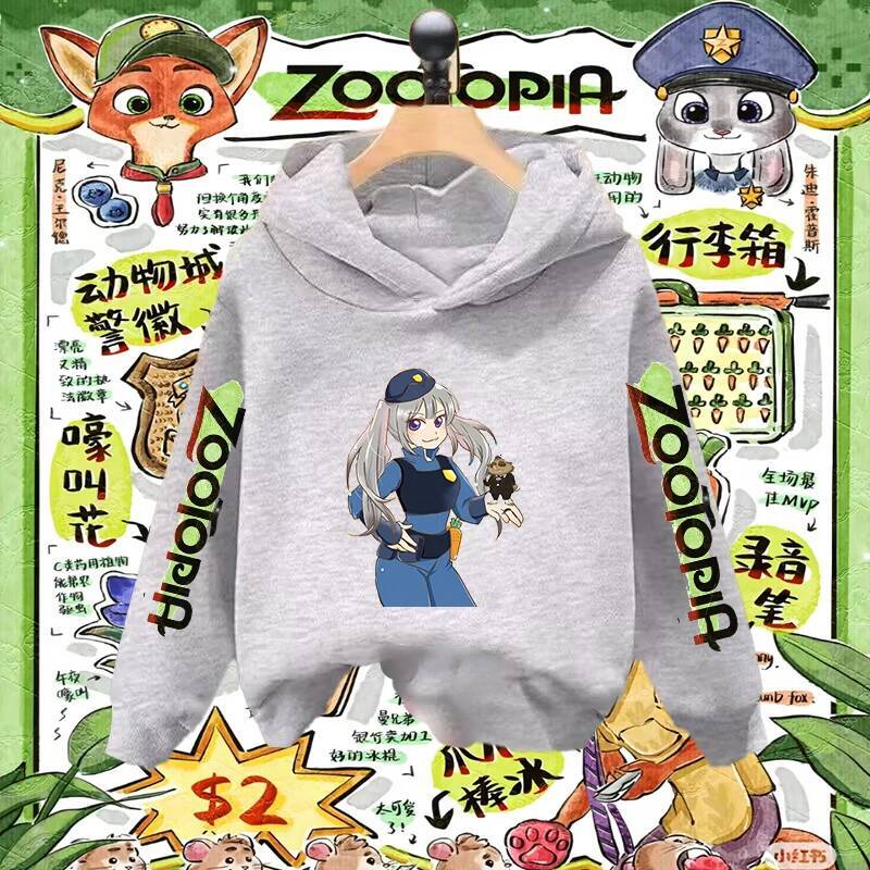 Disney Zootopia Judy And Nick Wilde Sister Hoodies Matching Outfits For Kids Children Girls Cartoon Character Pullover