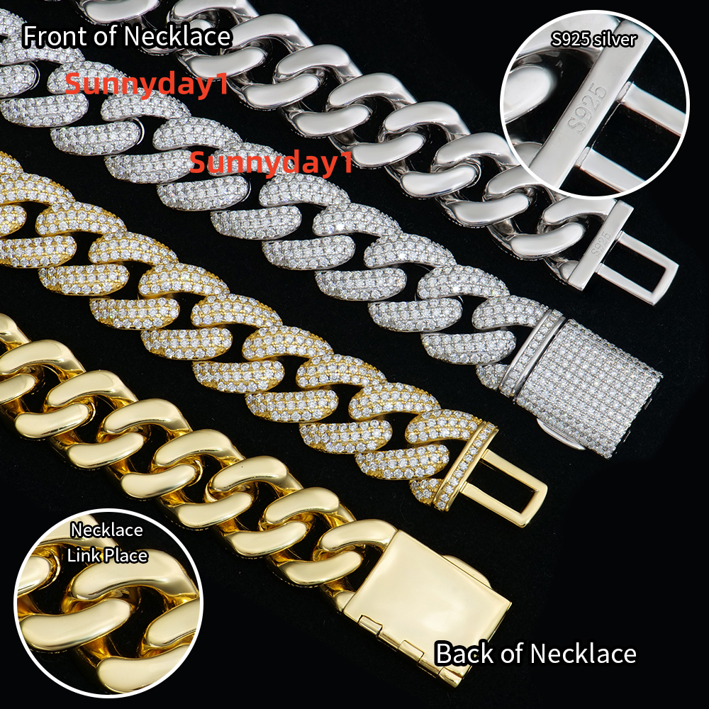 Supplier Top Quality Amazing 3-row Bubble 925 Sterling Silver VVS Moissanite Cuban Link Chain HipHop Jewelry Trendsetter Gift