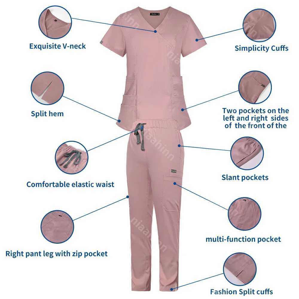 Multicolor Solid Color Pharmacist Work Clothes Beautician Lab Workwear Nursing Uniforms Pet Clinic Veterinary Uniforms X2505281
