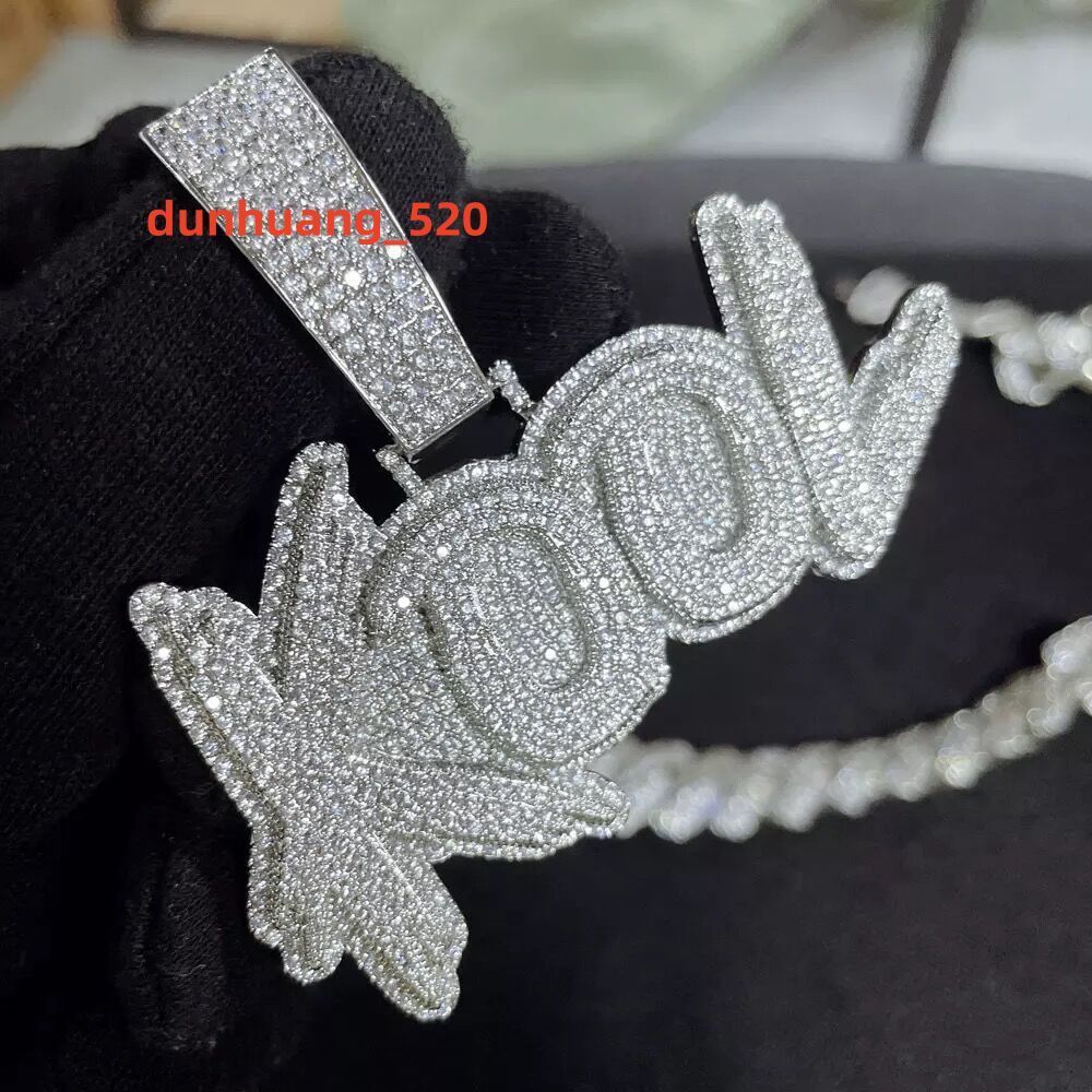 Designer Jewelry Iced Out Jewelry Custom Necklace Pendant Initial Hip Hop 925 Silver Custom Pendant