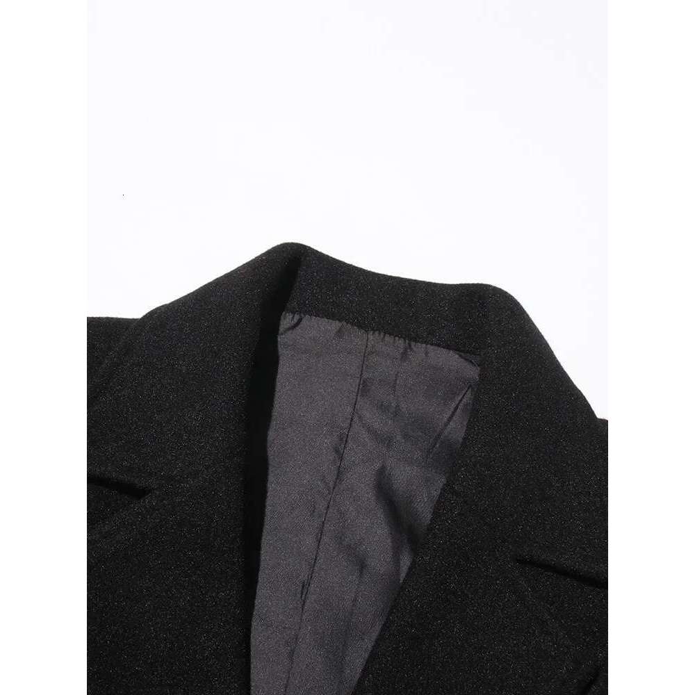 TWOTWINSTYLE Solid Spliced Zipper Jackets For Women Notched Collar Long Sleeve Patchwork Button Streetwear Coats Female Fashion