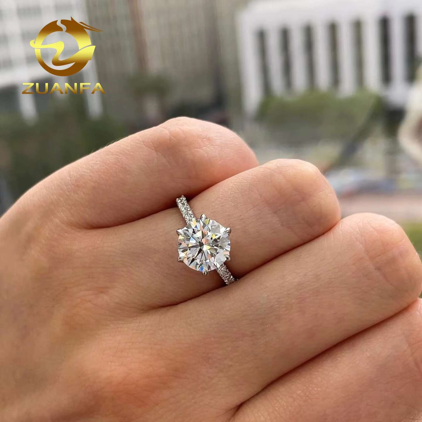Pass Diamond Tester Vintage 925 Sterling Silver Wedding Engagement Women Flawless Moissanite Engagement Moissanite Diamond Ring
