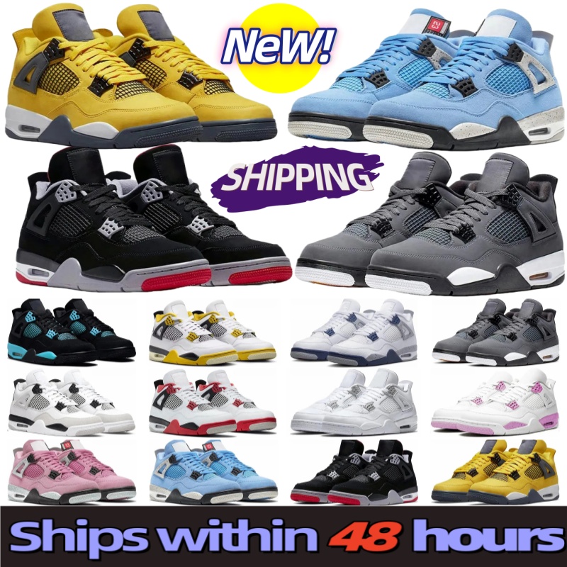 Top name brand men J4 basketball shoes Jump 4 4s middle help retro sports shoes round head designer women outdoor casual shoes electrical mother University Blue 36-46