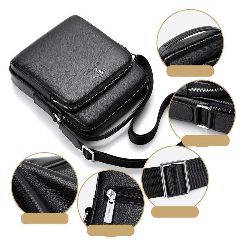 New Business Handbag Genuine Leather Shoulder For Men Messenger Fashion Cowhide Man Crossbody Small Men's Bag