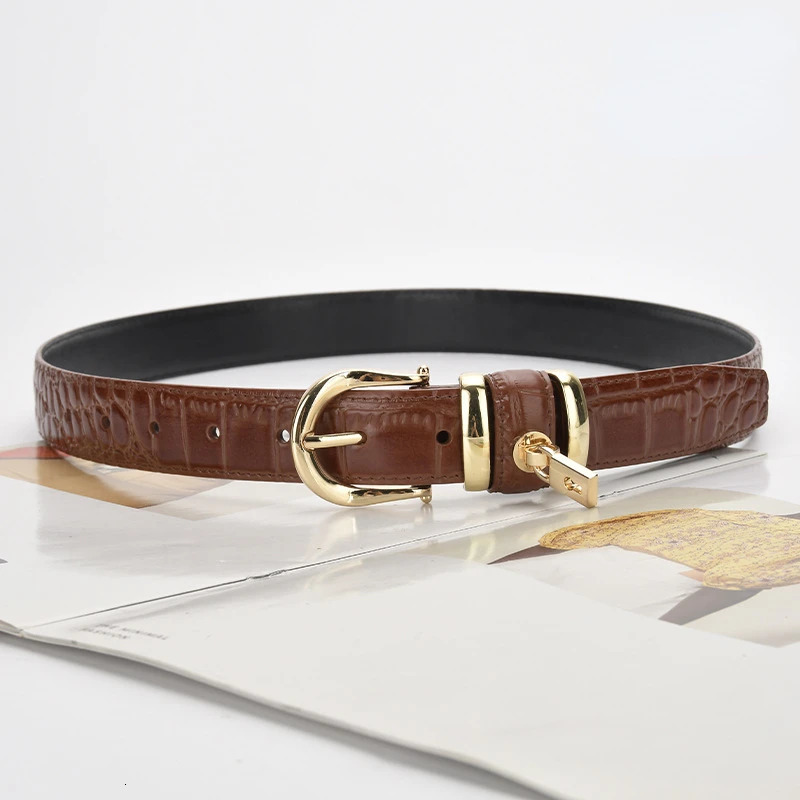 Genuine Leather Womens Pattern Cowhide Needle Buckle Belt Simple Casual Fashionable Andpersonalized Decoration 251031