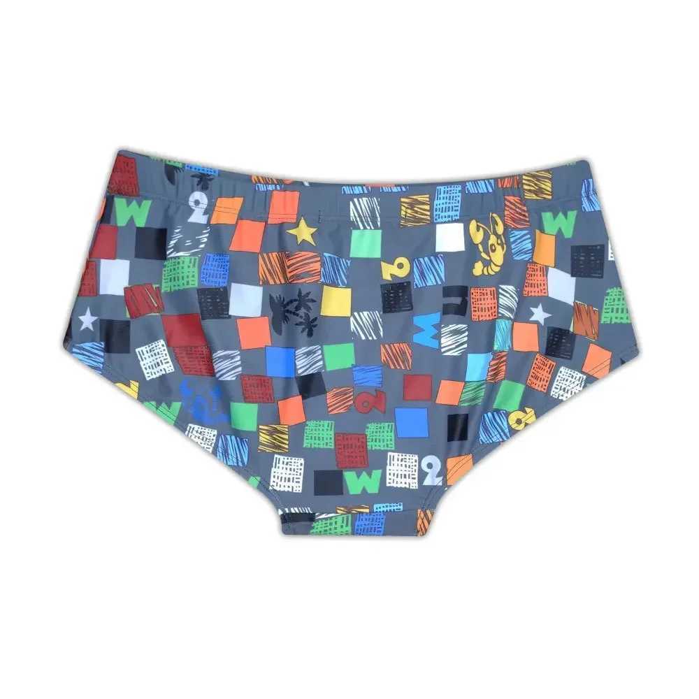 Sexy summer mens swimsuit square graffiti surfing swimsuit boxing underwear bikini shorts beach shorts Brazilian cutW250410