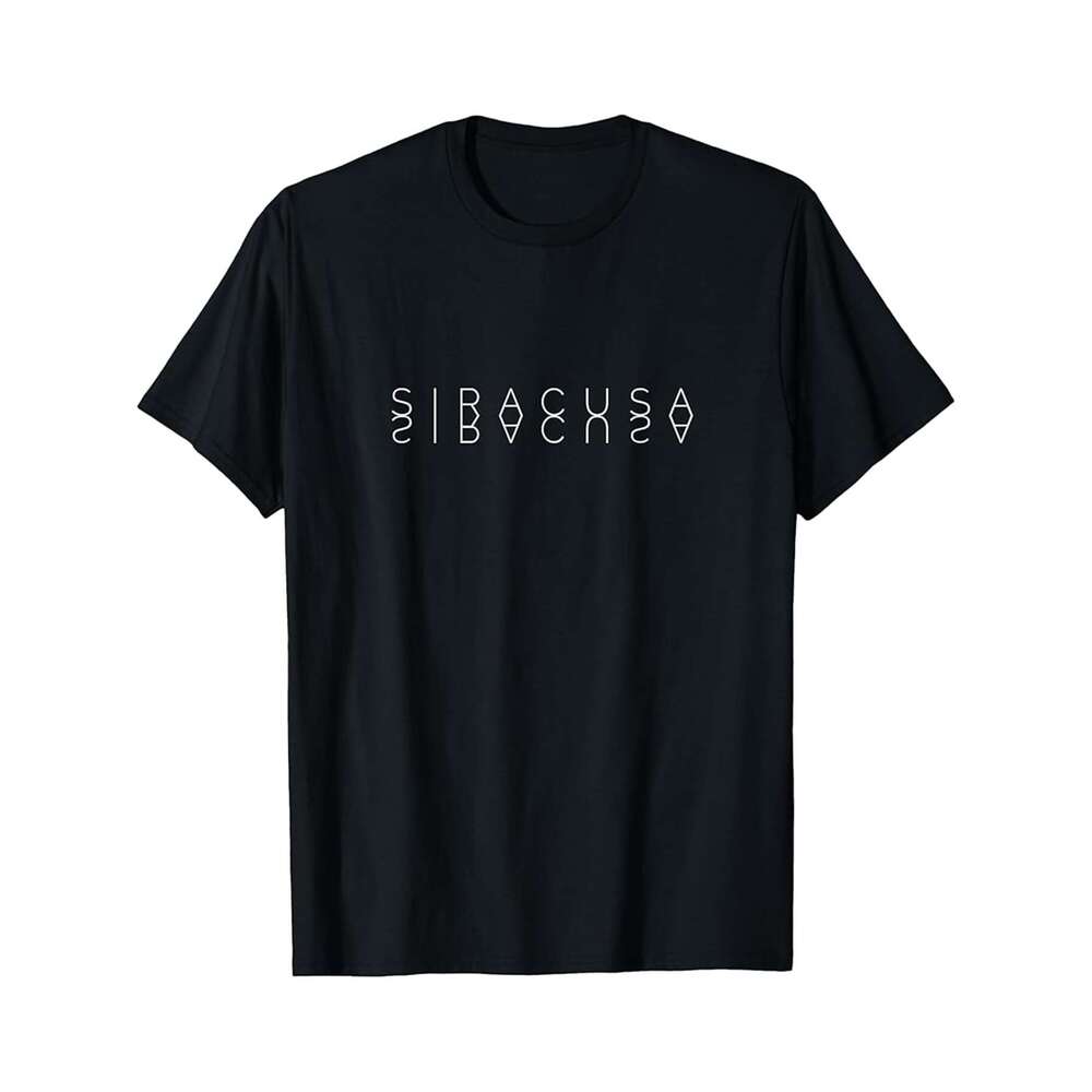 Designer T shirt Siracusa Reflections - Sicily Word Art Sicilian Souvenir - 220g T shits