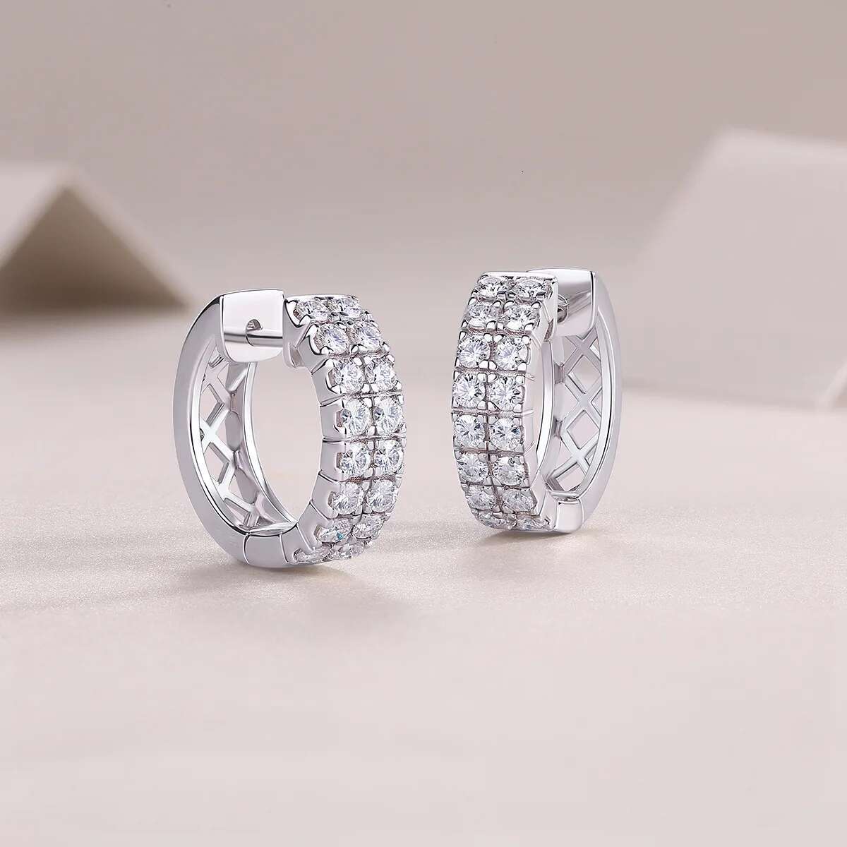 Full Moissanite Diamond Womens Earrings Loop 925 Sterling Silver Fine Jewelry Earring for Women Men Wholesale