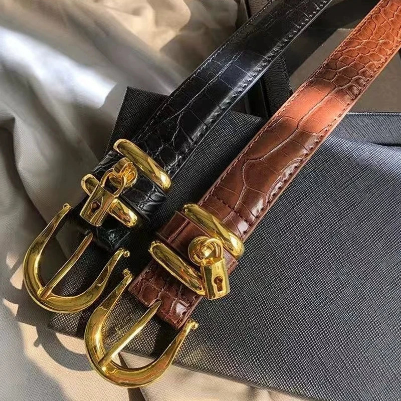 Pattern Two Layers Of Cowhide Genuine leather Women Belt Fashion Versatile Jeans Suit Pants Belt 251031